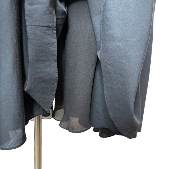 Philip Dicaprio Silk Blend Ruched Halter Drop Waist Black Midi Dress size 8 - Picture 4 of 6